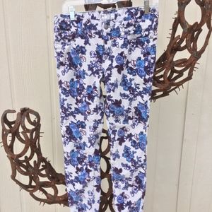 Free People Floral Corduroy Cropped Jeans